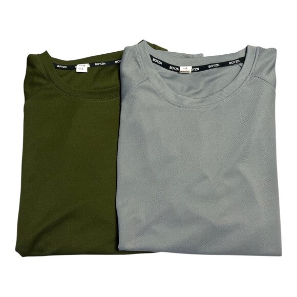 BOYZN Men's Size L (USA) Athletic T-Shirts – Olive Green & Gray – Reflective Str - Picture 1 of 7